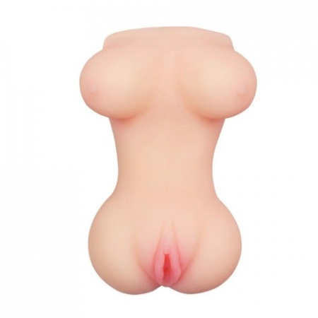 Мини мастурбатор торс с вагиной и грудью 12 см бежевый